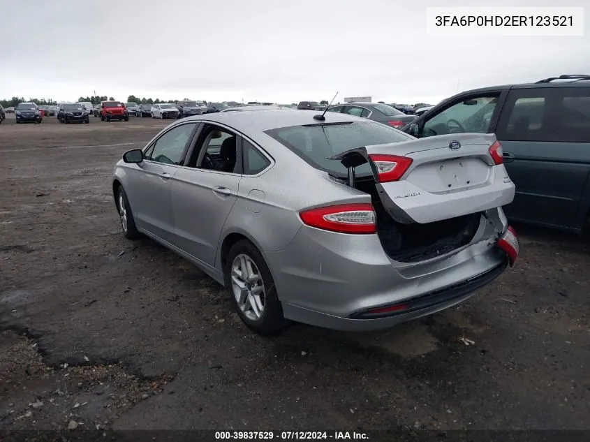 2014 Ford Fusion Se VIN: 3FA6P0HD2ER123521 Lot: 39837529