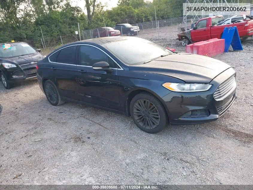 2014 Ford Fusion Se VIN: 3FA6P0HD0ER200662 Lot: 39839580