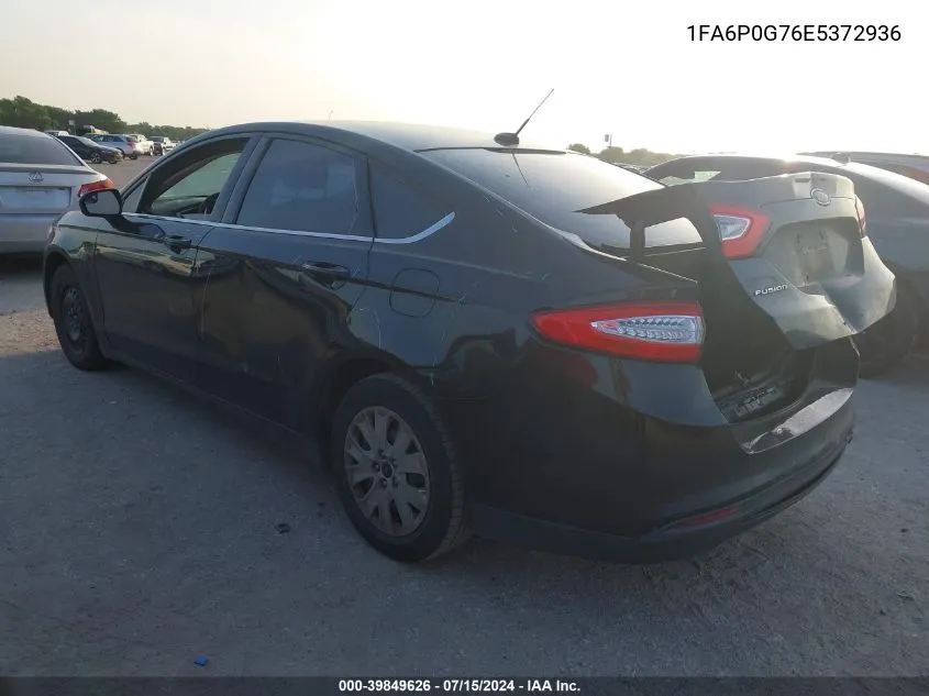 2014 Ford Fusion S VIN: 1FA6P0G76E5372936 Lot: 39849626