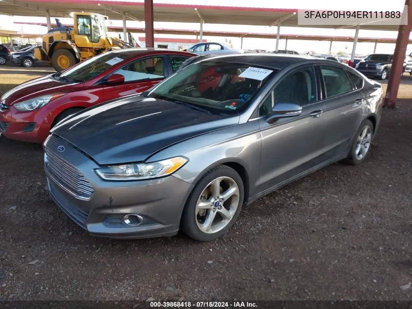 2014 Ford Fusion Se VIN: 3FA6P0H94ER111883 Lot: 39868418