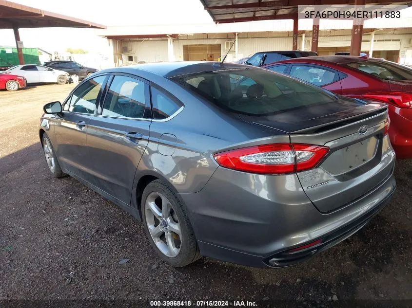 2014 Ford Fusion Se VIN: 3FA6P0H94ER111883 Lot: 39868418