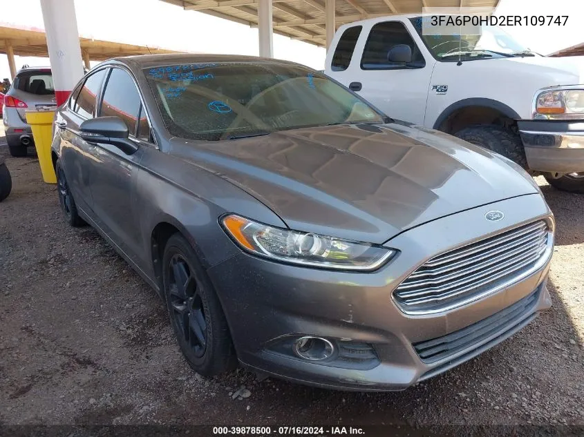 2014 Ford Fusion Se VIN: 3FA6P0HD2ER109747 Lot: 39878500