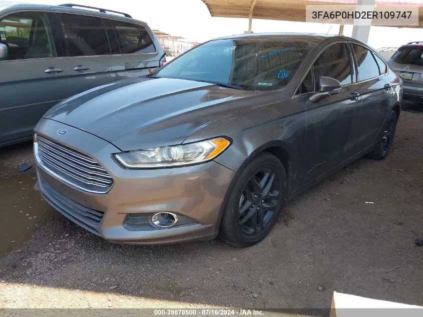 2014 Ford Fusion Se VIN: 3FA6P0HD2ER109747 Lot: 39878500