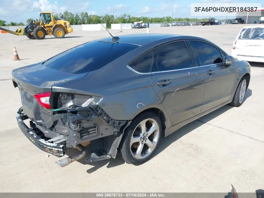 2014 Ford Fusion Se VIN: 3FA6P0HDXER184387 Lot: 39878733