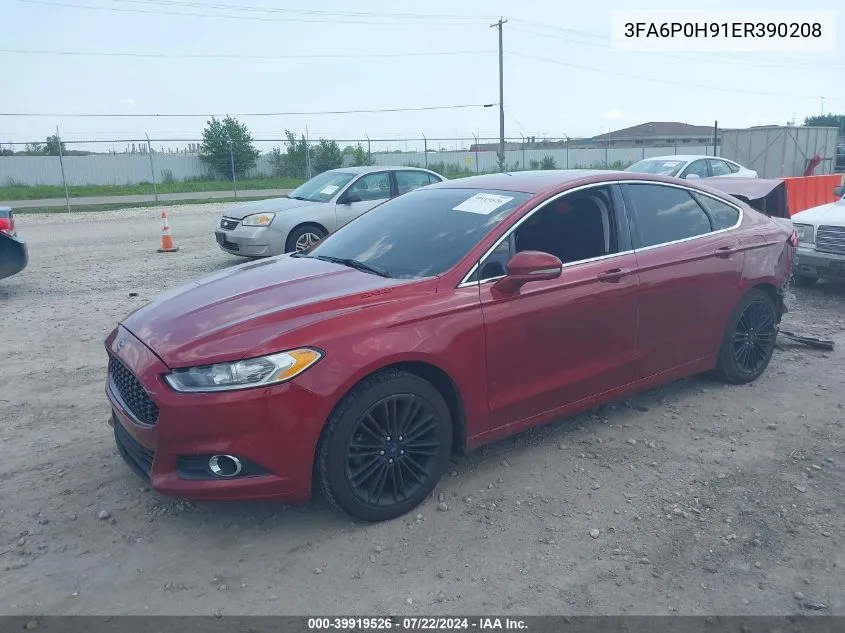 2014 Ford Fusion Se VIN: 3FA6P0H91ER390208 Lot: 39919526