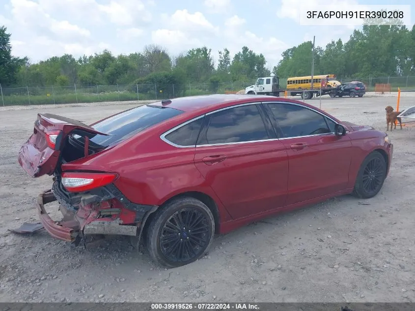 2014 Ford Fusion Se VIN: 3FA6P0H91ER390208 Lot: 39919526