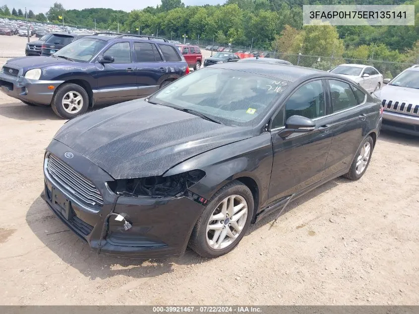 2014 Ford Fusion Se VIN: 3FA6P0H75ER135141 Lot: 39921467