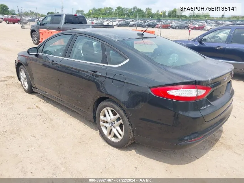 2014 Ford Fusion Se VIN: 3FA6P0H75ER135141 Lot: 39921467