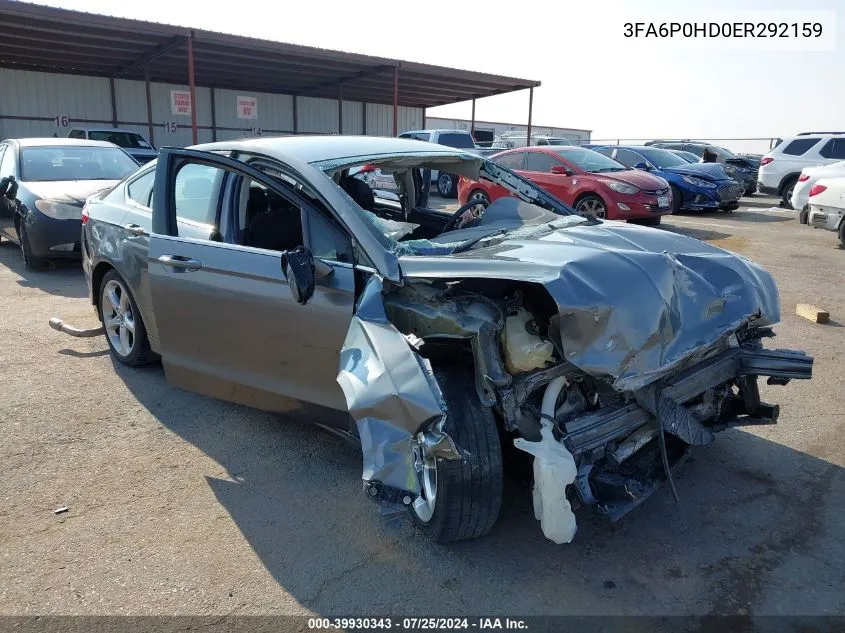 3FA6P0HD0ER292159 2014 Ford Fusion Se