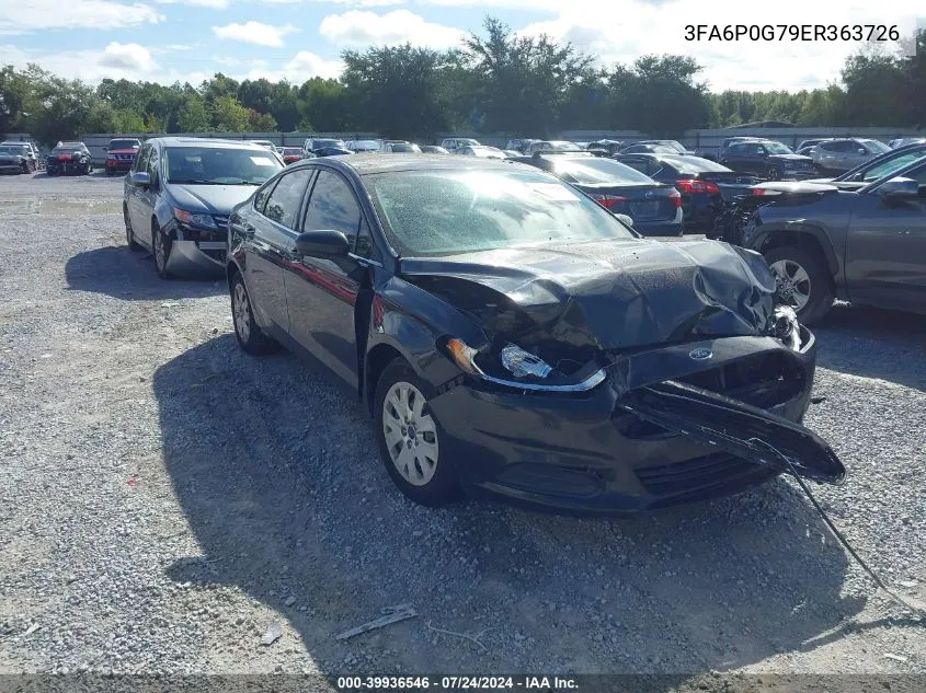 2014 Ford Fusion S VIN: 3FA6P0G79ER363726 Lot: 39936546