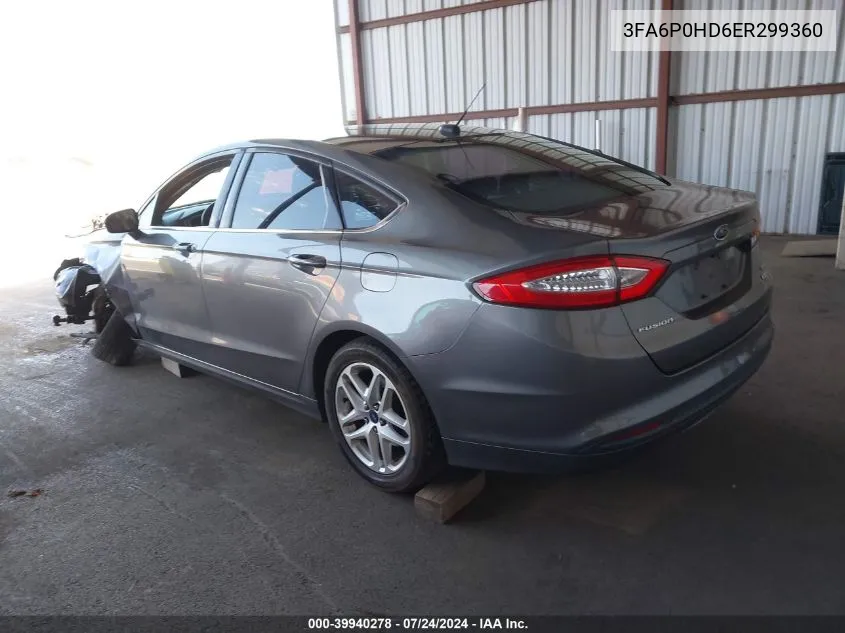 3FA6P0HD6ER299360 2014 Ford Fusion Se