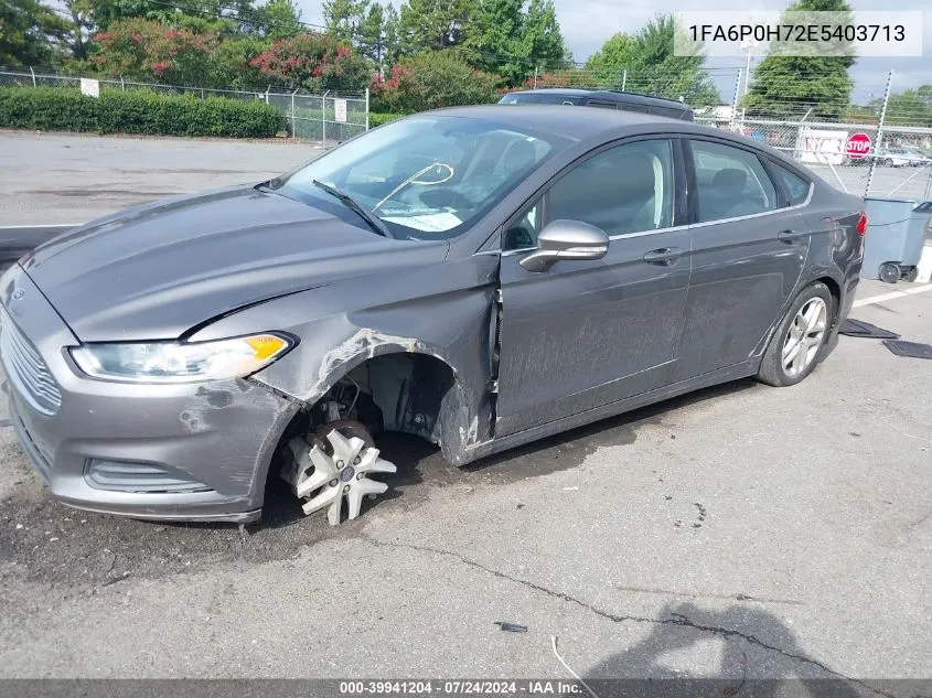 2014 Ford Fusion Se VIN: 1FA6P0H72E5403713 Lot: 39941204