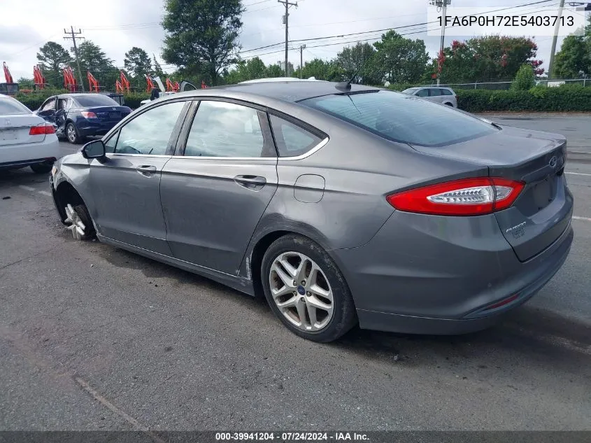 2014 Ford Fusion Se VIN: 1FA6P0H72E5403713 Lot: 39941204