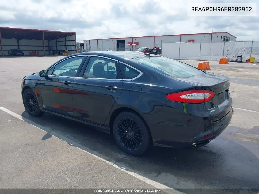 2014 Ford Fusion Se VIN: 3FA6P0H96ER382962 Lot: 39954666