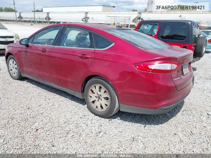 2014 Ford Fusion S VIN: 3FA6P0G75ER198421 Lot: 39954840