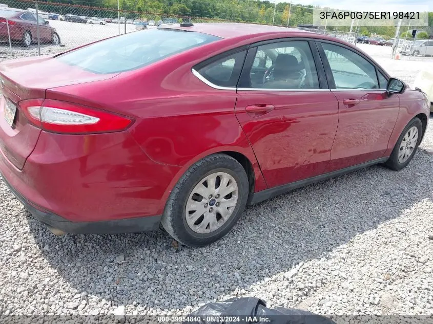 3FA6P0G75ER198421 2014 Ford Fusion S