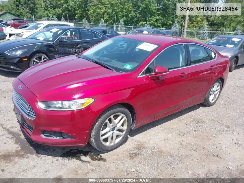 2014 Ford Fusion Se VIN: 3FA6P0HD0ER328464 Lot: 39960375