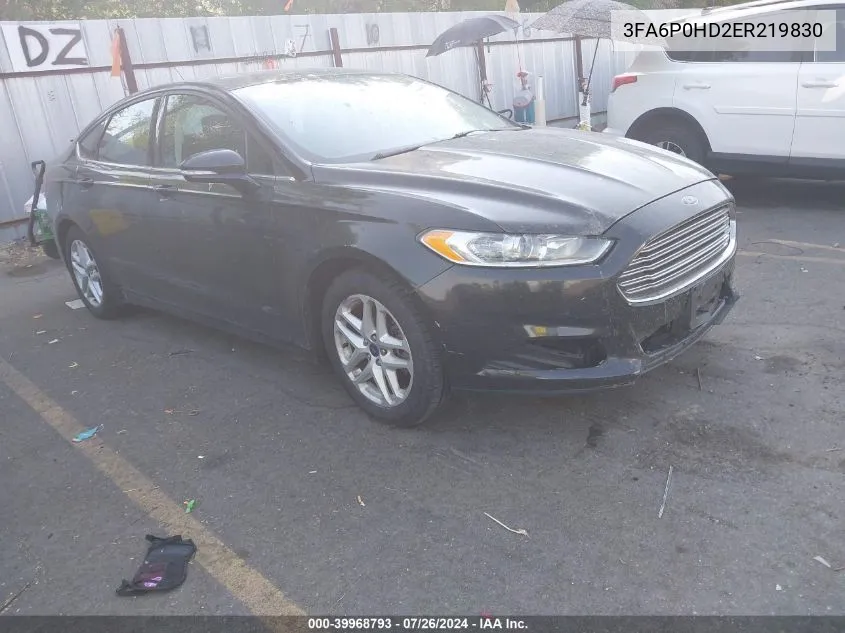 2014 Ford Fusion Se VIN: 3FA6P0HD2ER219830 Lot: 39968793