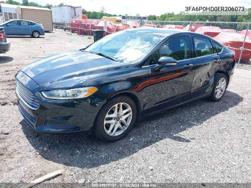 2014 Ford Fusion Se VIN: 3FA6P0HD0ER206073 Lot: 39976197