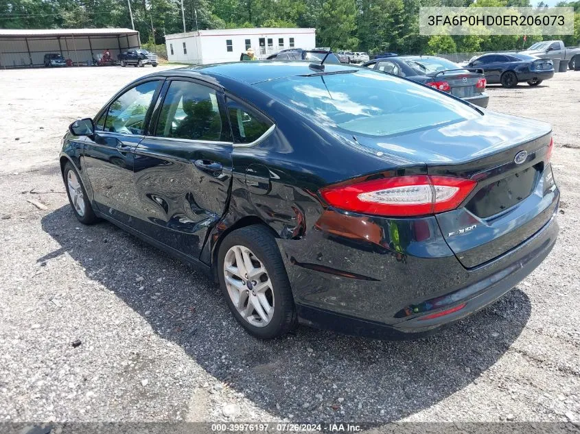 2014 Ford Fusion Se VIN: 3FA6P0HD0ER206073 Lot: 39976197