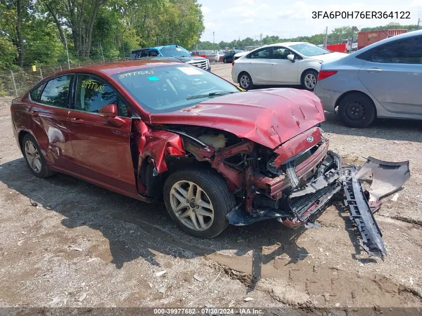 2014 Ford Fusion Se VIN: 3FA6P0H76ER364122 Lot: 39977682