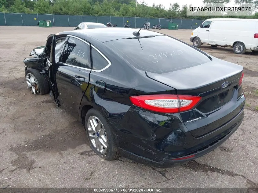 2014 Ford Fusion Se VIN: 3FA6P0HDXER389076 Lot: 39986773