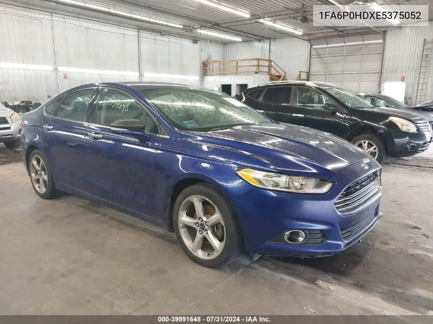 2014 Ford Fusion Se VIN: 1FA6P0HDXE5375052 Lot: 39991648