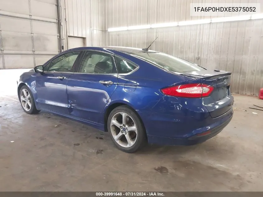 2014 Ford Fusion Se VIN: 1FA6P0HDXE5375052 Lot: 39991648