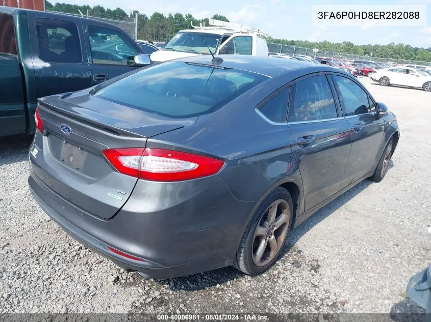 2014 Ford Fusion Se VIN: 3FA6P0HD8ER282088 Lot: 40006981