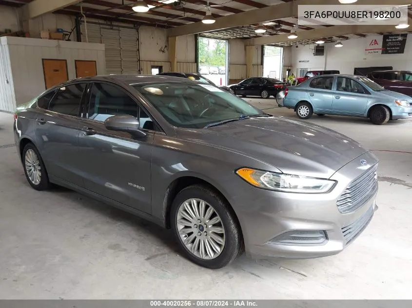 2014 Ford Fusion Hybrid S VIN: 3FA6P0UU8ER198200 Lot: 40020256