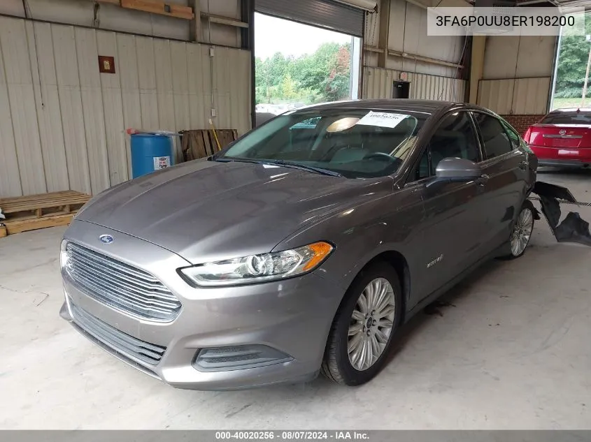 2014 Ford Fusion Hybrid S VIN: 3FA6P0UU8ER198200 Lot: 40020256