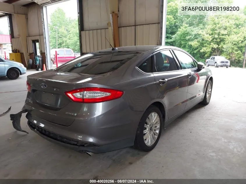 2014 Ford Fusion Hybrid S VIN: 3FA6P0UU8ER198200 Lot: 40020256