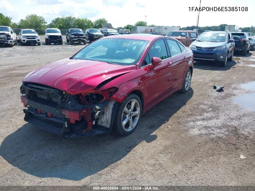 2014 Ford Fusion Se VIN: 1FA6P0HD6E5385108 Lot: 40020684