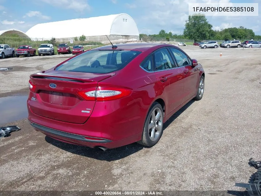 1FA6P0HD6E5385108 2014 Ford Fusion Se