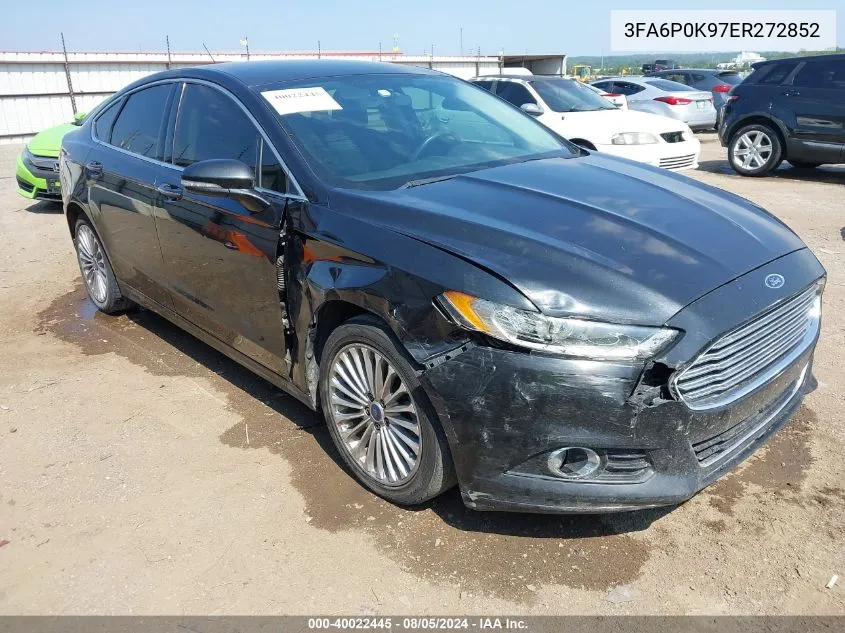 2014 Ford Fusion Titanium VIN: 3FA6P0K97ER272852 Lot: 40022445