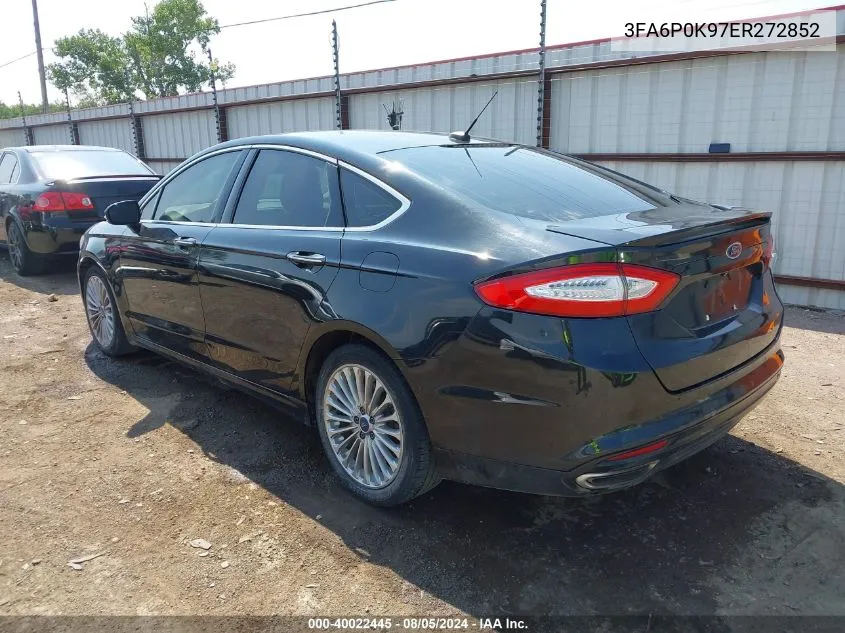 2014 Ford Fusion Titanium VIN: 3FA6P0K97ER272852 Lot: 40022445