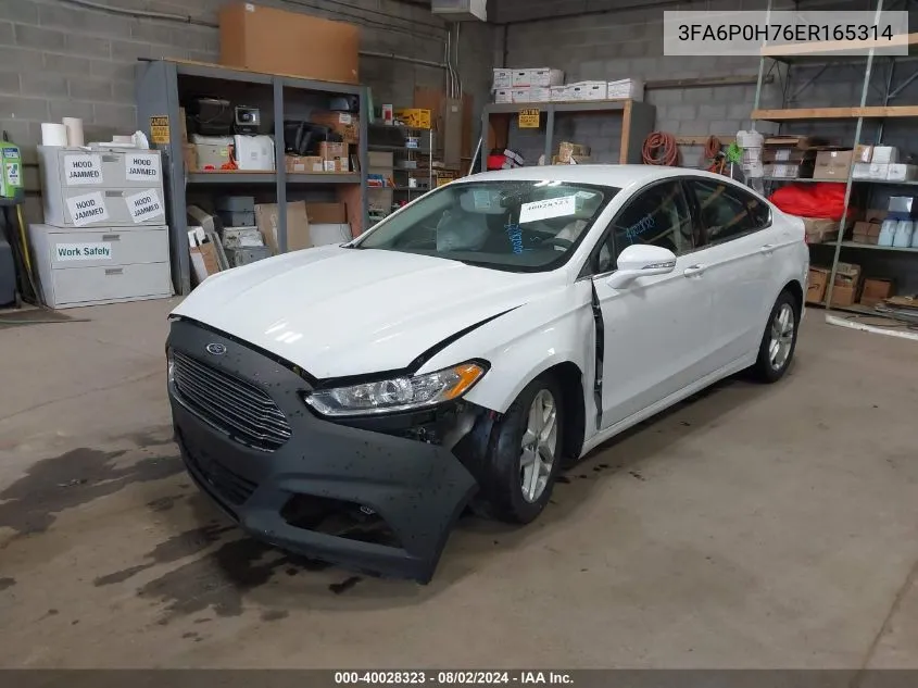 3FA6P0H76ER165314 2014 Ford Fusion Se