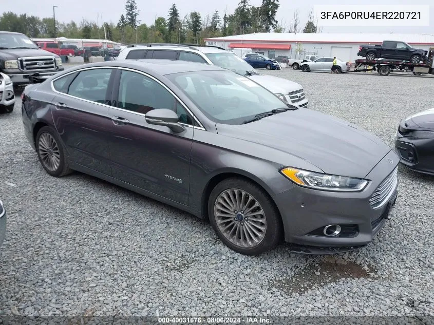 2014 Ford Fusion Hybrid Titanium VIN: 3FA6P0RU4ER220721 Lot: 40031676