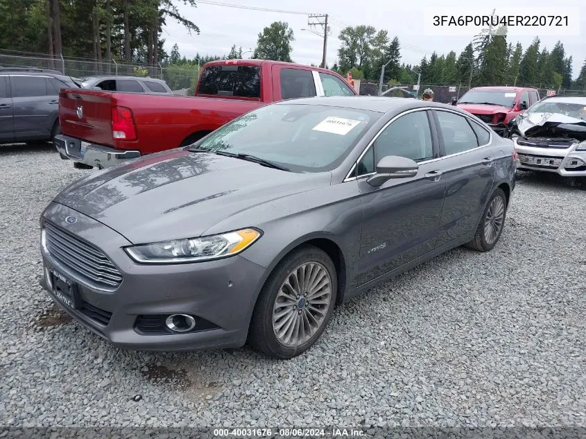 2014 Ford Fusion Hybrid Titanium VIN: 3FA6P0RU4ER220721 Lot: 40031676