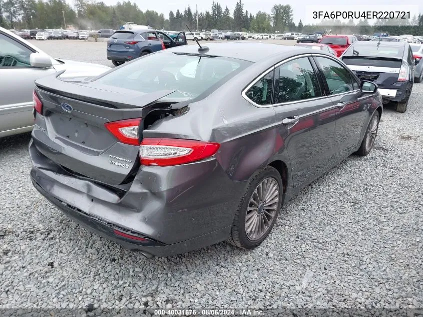 3FA6P0RU4ER220721 2014 Ford Fusion Hybrid Titanium