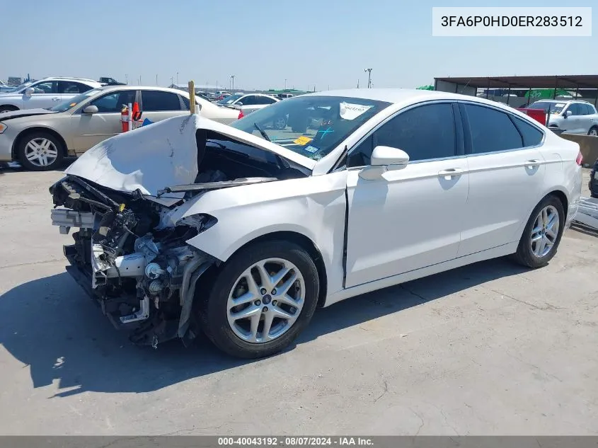 3FA6P0HD0ER283512 2014 Ford Fusion Se