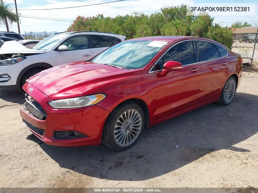 3FA6P0K98ER152381 2014 Ford Fusion Titanium