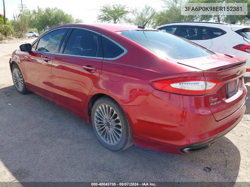 3FA6P0K98ER152381 2014 Ford Fusion Titanium