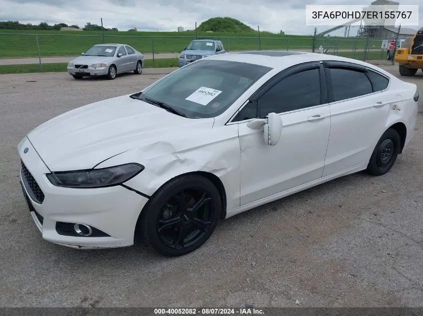 3FA6P0HD7ER155767 2014 Ford Fusion Se