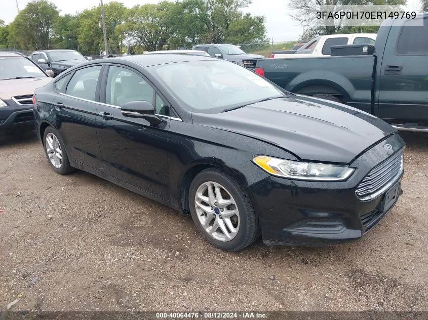 2014 Ford Fusion Se VIN: 3FA6P0H70ER149769 Lot: 40064476