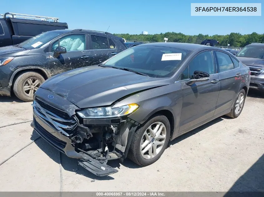 3FA6P0H74ER364538 2014 Ford Fusion Se