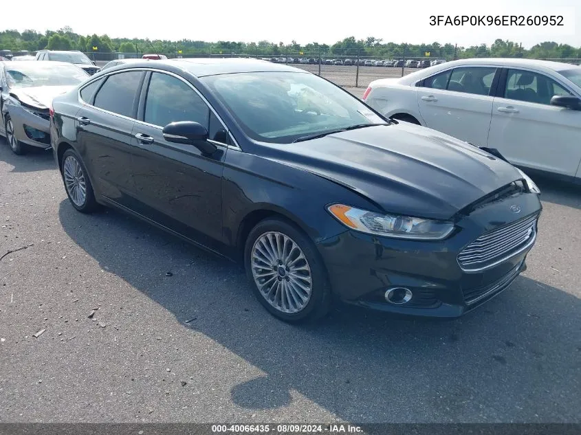 3FA6P0K96ER260952 2014 Ford Fusion Titanium