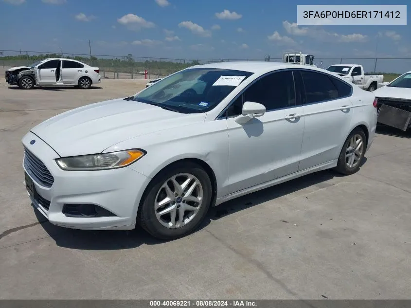 3FA6P0HD6ER171412 2014 Ford Fusion Se