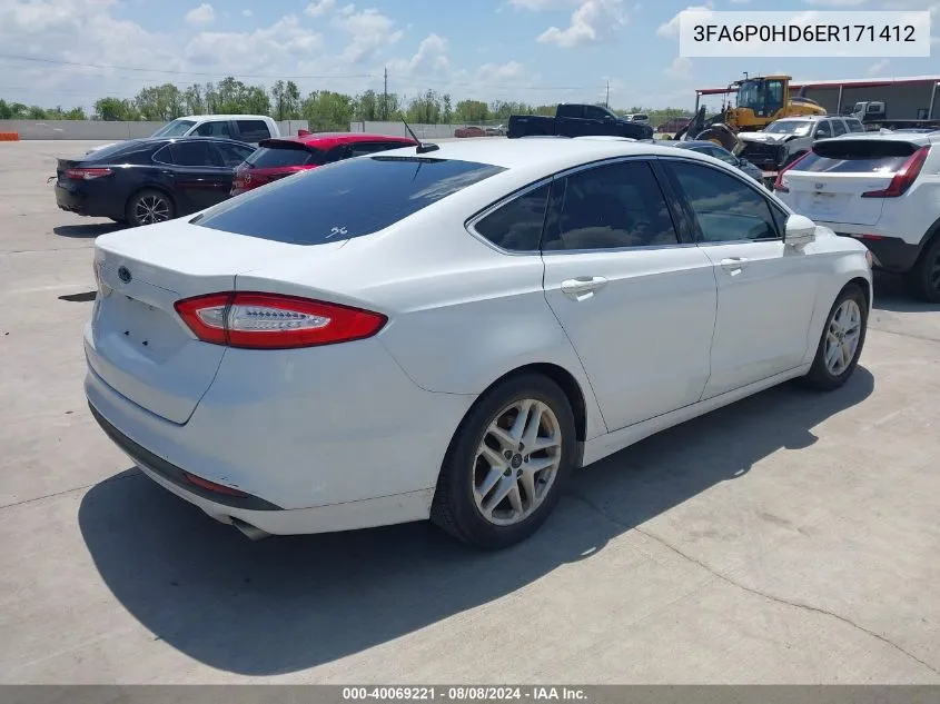 3FA6P0HD6ER171412 2014 Ford Fusion Se