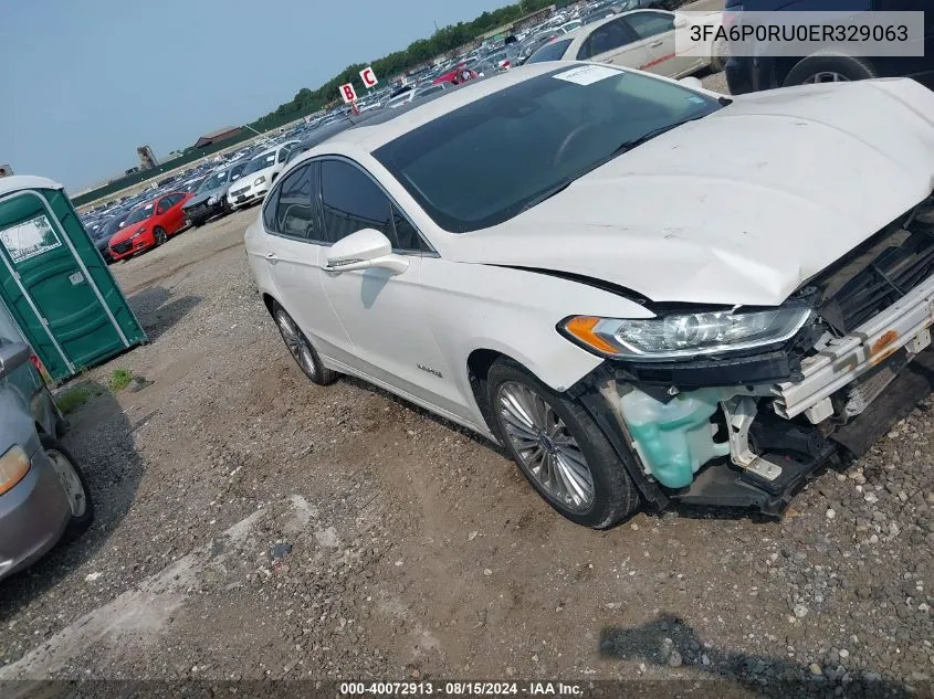 3FA6P0RU0ER329063 2014 Ford Fusion Hybrid Titanium